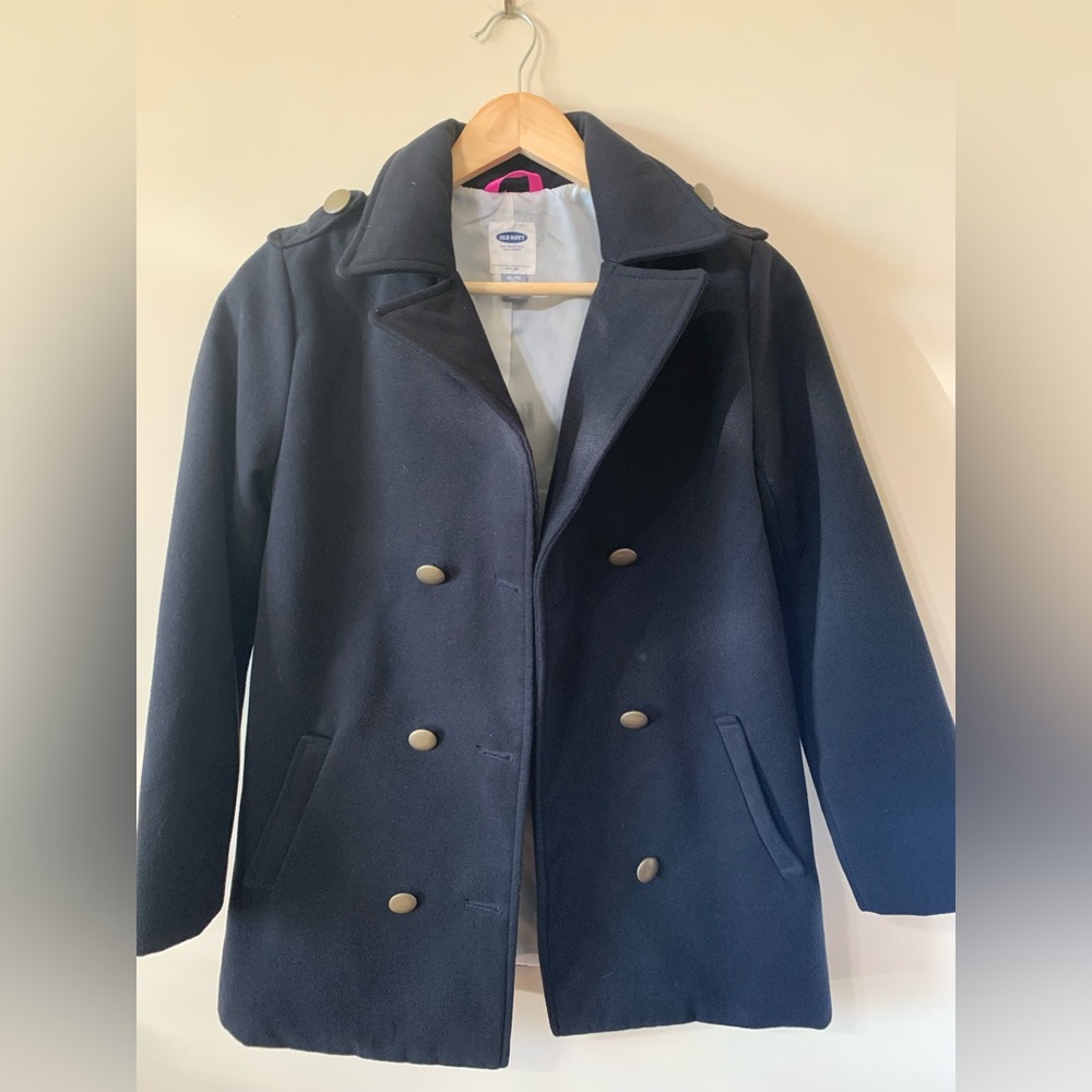 Old Navy Girls Black Pea Coat Size XL youth 14/16